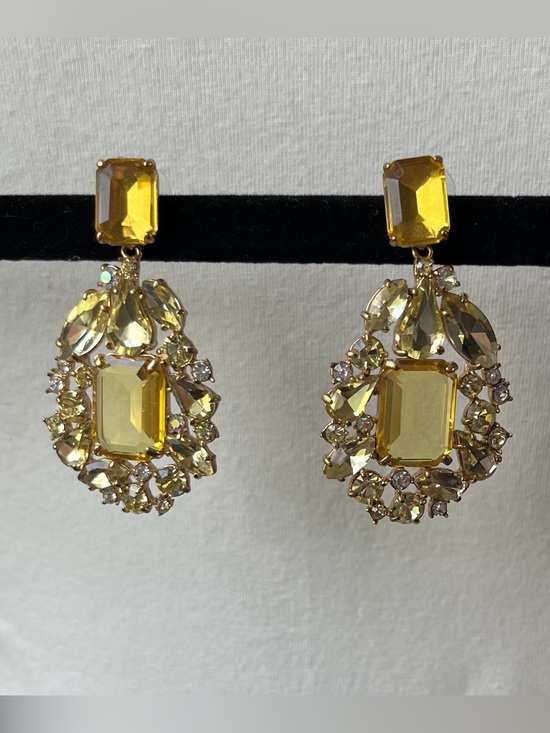 J. Crew Jewelry - J. Crew Golden Yellow Crystal Drop Earrings